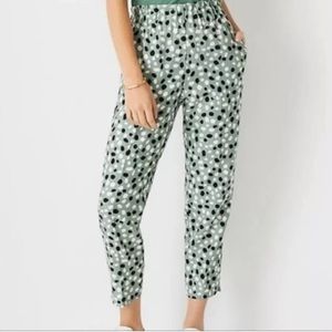 Ann Taylor Green Polka Dot Cropped Pants
